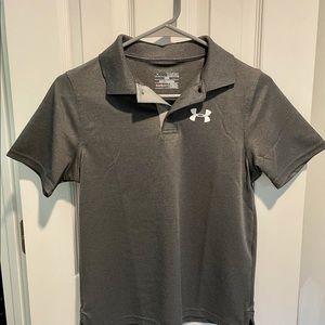 Boys Under Armour collared Heat Gear shirt youth M